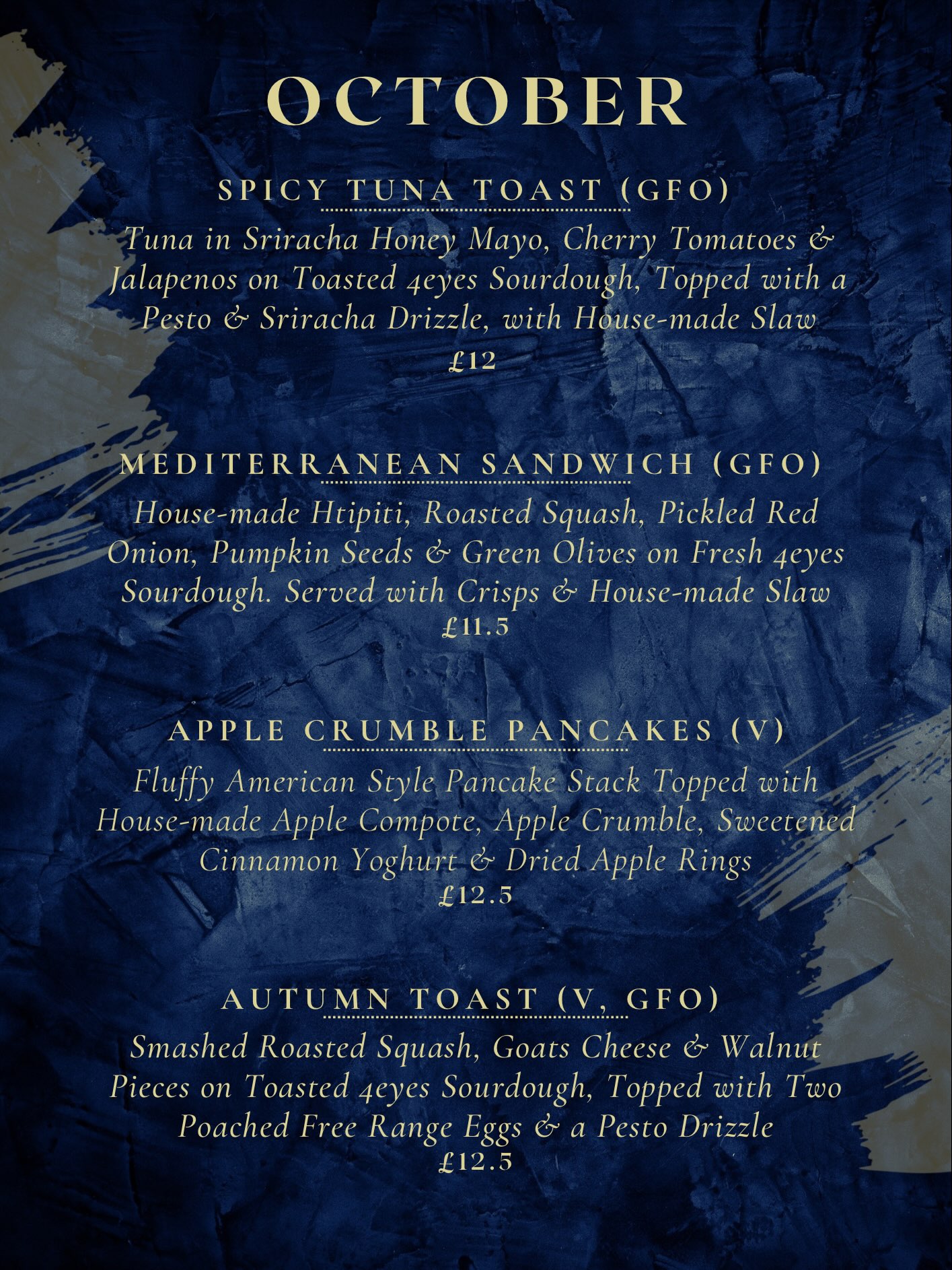 October specials at Chapter One